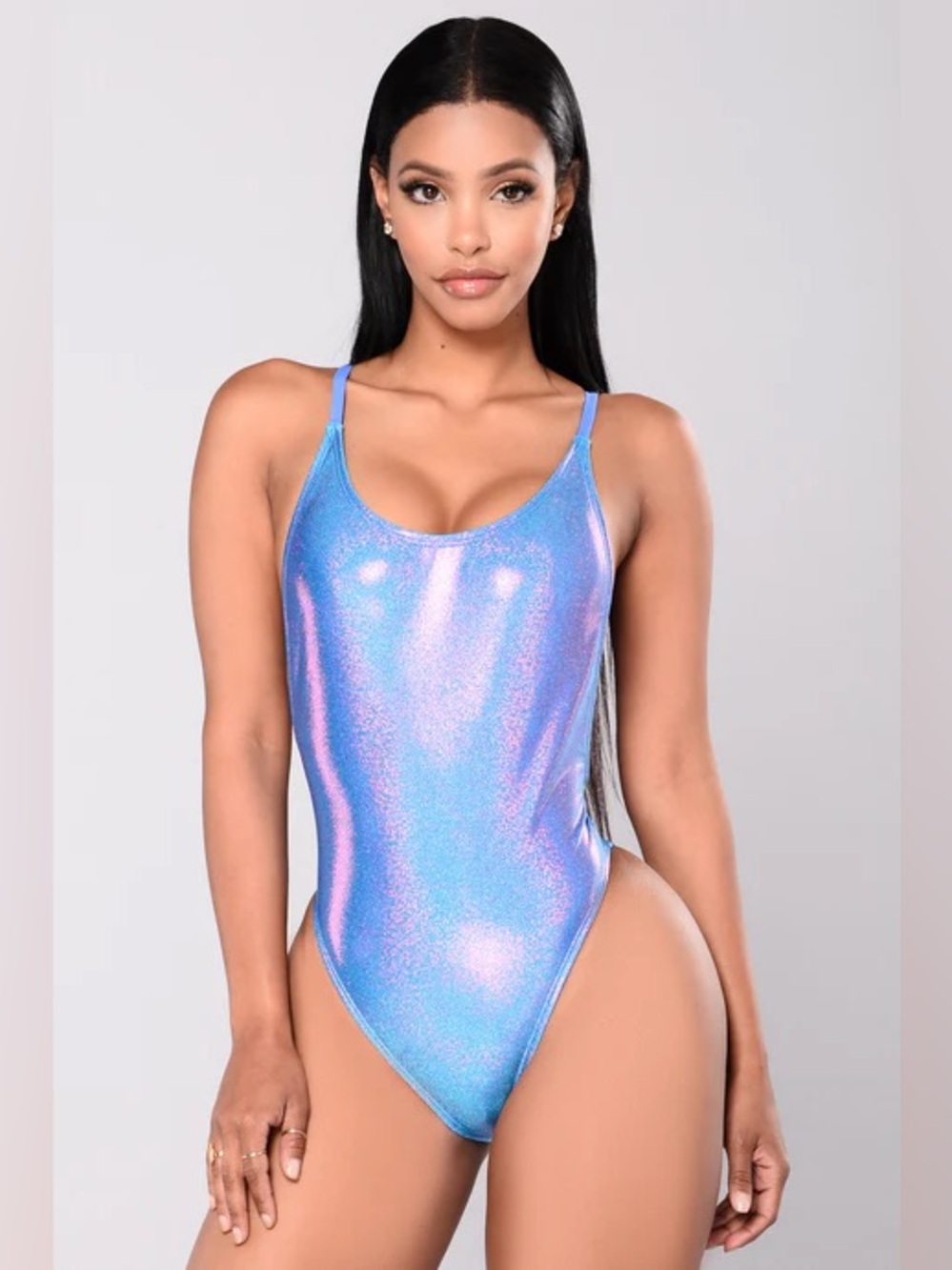 Iridescent Blue-Purple One-Piece Swimsuit